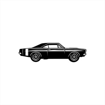 recommend clip art: simple muscle car silhouette logo icon vector	