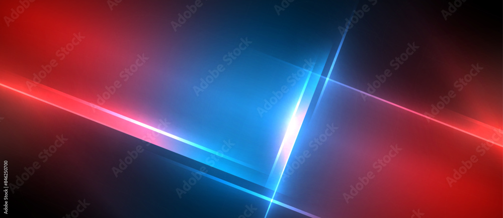 Poster neon dynamic diagonal light rays background. techno digital geometric concept design for wallpaper, 