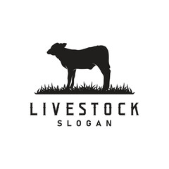 Livestock Logo, Fram Garden Design, Cow Logo Vector Badge Longhorn Bull Cattle Vintage Label Template