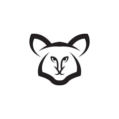 illustration of a cat logo design monogram