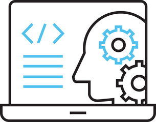 Robot Coding on Laptop Icon
