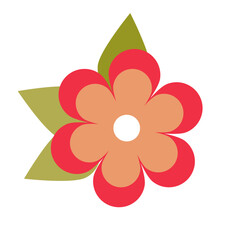 Flowers garden plants decoration on white background