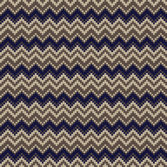 Neutral Colour Chevron Fair Isle Seamless Pattern Design