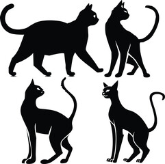 Minimalist cat silhouette, vector art,cat, cute cat
