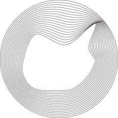 Circle with dynamic wave line suitable for design