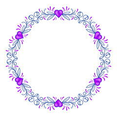 vector hand drawn flat design hearts border and frame