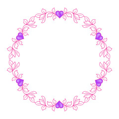 Hand drawn flat design hearts border and frame