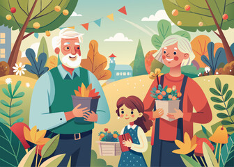 Happy Grandpa day celebration illustration vector design.