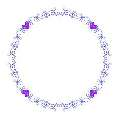 Hand drawn flat design hearts border and frame