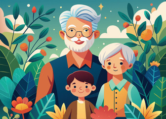 Happy Grandpa day celebration illustration vector design.