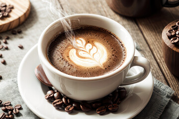 Cup of latte, coffee time