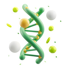 3D Medical DNA on transparent background.