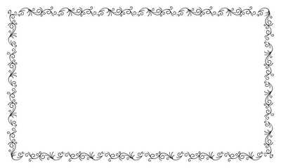 Hand drawn flat design hearts border and frame