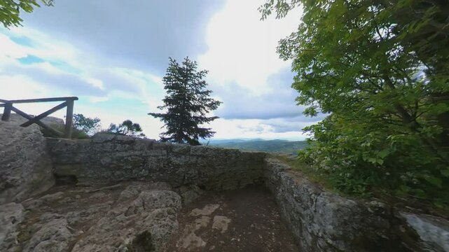 Tourist Observation Tracks in San Marino. Slow Motion Shot.