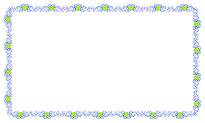 Hand drawn flat design hearts border and frame