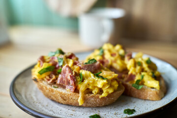 delicious homemade open face sandwich