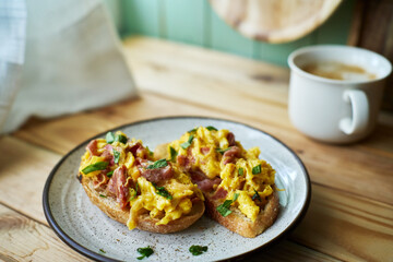 delicious homemade open face sandwich
