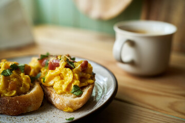 delicious homemade open face sandwich