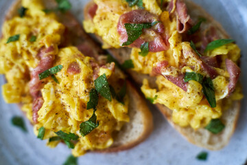 delicious homemade open face sandwich