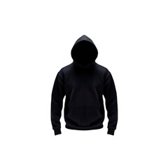 Blank empty black hoodie in front view