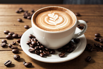 Fototapeta premium Cup of latte, coffee time