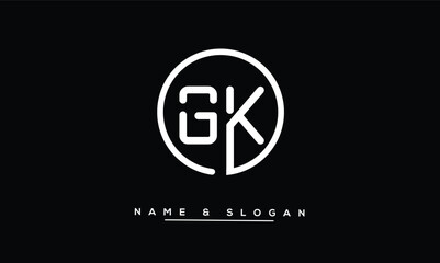 Obraz premium GK, KG, G, K Abstract Letters Logo Monogram