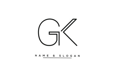 GK, KG, G, K Abstract Letters Logo Monogram