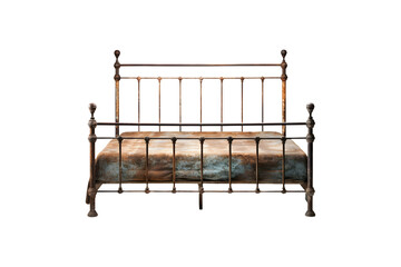 Rusted bed frame (PNG) isolated on transparent background