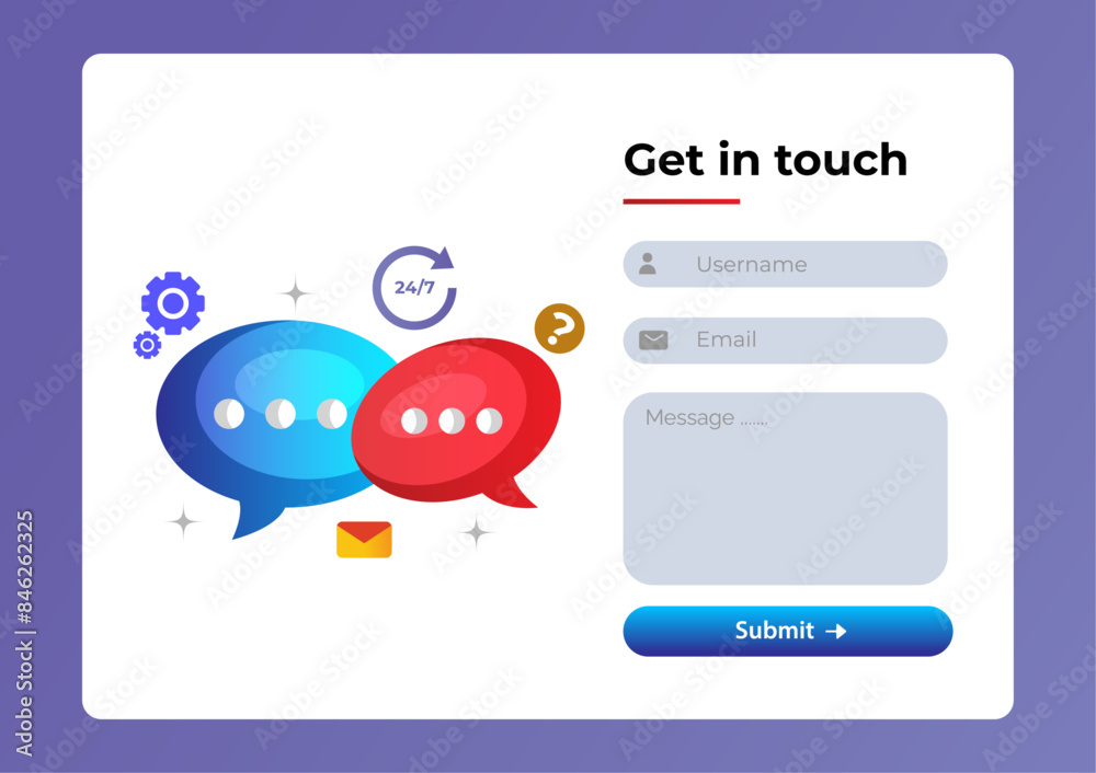 Poster editable contact form page template. profesional layout web design with modern element. vector