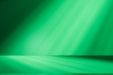 Wall interior background, studio  and backdrops show products. with leaf shadow leaf  from window color green and white. background for text insertion and presentation of product 