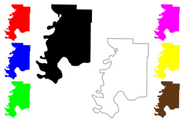 Posey County, Indiana (U.S. county, United States of America, USA, U.S., US) map vector illustration, scribble sketch Posey map