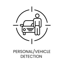 Personal or vehicle Detection line vector icon with editable stroke