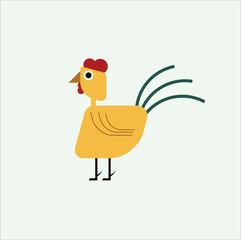 Chicken vector design illustration line art. Suitable for t-shirt, sticker, mascot, mug, etc. Eps 10