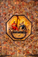 Obraz premium Ceiling of the Holy Trinity Church of Peace in Świdnica, the largest wooden Baroque temple in Europe and a world heritage site of Poland