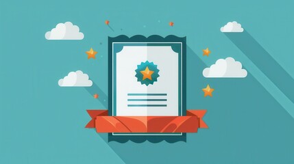 Certificate of Achievement with Red Ribbon
