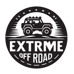 Extreme off-road vehicle SUV on mountain, extreme off-road jeep logo design © Trendy_Desing