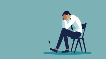 Regret on business mistake, frustration or depressed, stupidity or foolish losing all money, stressed and anxiety on failure concept, frustrated businessman holding his head sitting alone on the chair