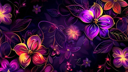 Fototapeta premium Wirly floral beautiful background