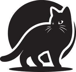 vector silhouette image of a cat