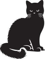 vector silhouette image of a cat