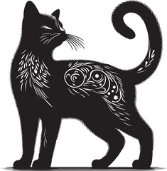 vector silhouette image of a cat