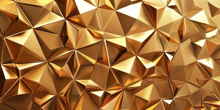A gold colored image with triangles and squares