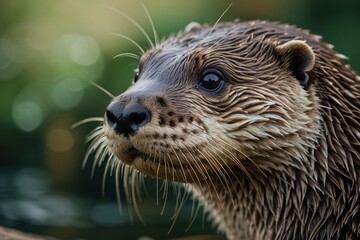 Fototapeta premium Close-up of an Otter's Face