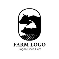 vector abstract farm animal logo