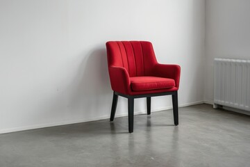 Red Armchair in Minimalist Decor
