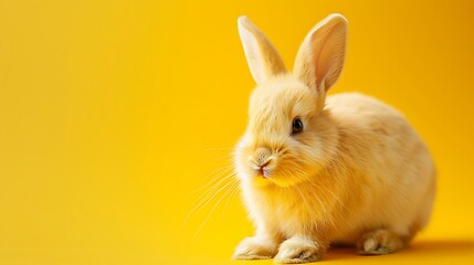 Obraz premium Yellow rabbit on golden background