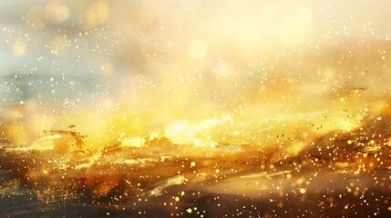 Golden bokeh sparkle glitter lights for festive backgrounds - Abstract circular defocused shimmer for magical Christmas and elegant celebrations