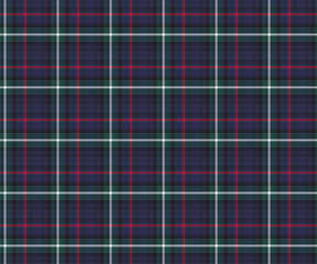 Plaid pattern, blue, green, black, white, red, seamless for textiles, and for designing clothing, skirts, pants or decorative fabric. Vector illustration.