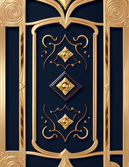 an abstract design that conveys luxury and elegance, using rich colors like gold, black, and deep blue, along with intricate, ornate patterns
