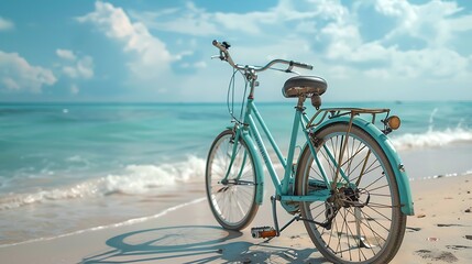 Fototapeta premium Travel and relaxation concept old bicycle at the seaside
